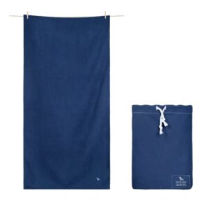 Dock & Bay Bath Towel - For Home - Quick Dry, Super Absorbent - Includes Bag - Classic - Nautical Navy, Small (85x40cm, 33x16)