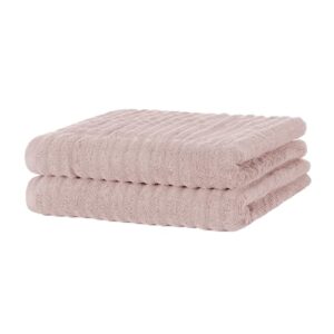Merana OSLO towel set | quick-drying, soft & lint-free | terry luxury quality | 100% cotton terrycloth | OEKO-TEX | 590 GSM | bath towel & shower towel | Pink (2 x shower towels 70x140cm)