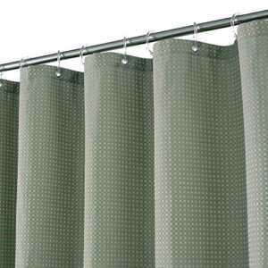 Sage Green Shower Curtain Waffle Weave - Hotel Luxury Heavyweight Thick Fabric Shower Curtains for Bathroom, Water Repellent, 71 x 72 inches Decorative Bathroom Curtains