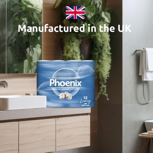 Phoenix Toilet Rolls – 60 Pack | 3 Ply Supreme Unscented Toilet Paper | Bulk Buy, Soft, Quilted, Sustainably Sourced, Eco- Friendly Luxury Bathroom Tissue - Image 5